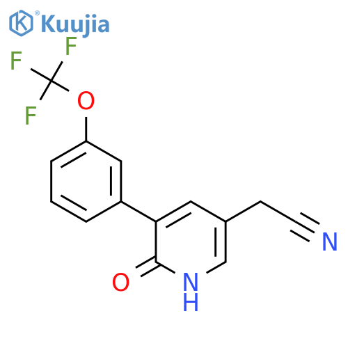 2-Hydroxy-3-(3-(trifluoromethoxy)phenyl)pyridine-5-acetonitrile structure