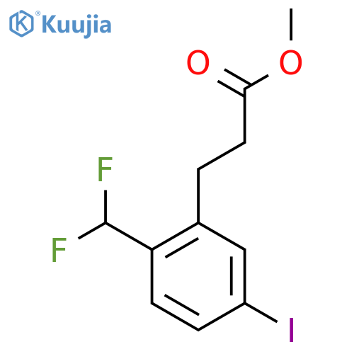 Methyl 3-(2'-(difluoromethyl)-5'-iodophenyl)propionate structure