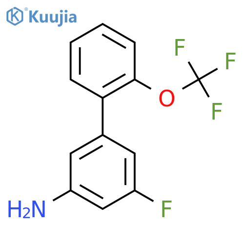 3-Amino-5-fluoro-2'-(trifluoromethoxy)biphenyl structure