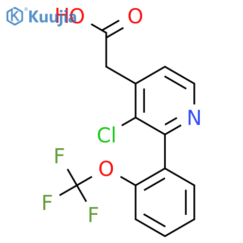 3-Chloro-2-(2-(trifluoromethoxy)phenyl)pyridine-4-acetic acid structure