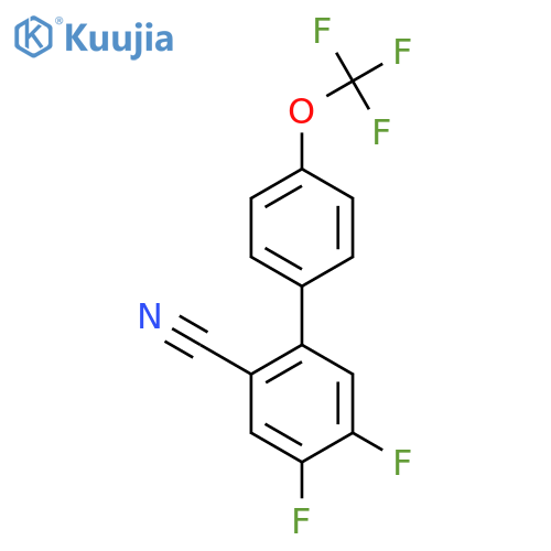 2-Cyano-4,5-difluoro-4'-(trifluoromethoxy)biphenyl structure