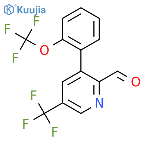 3-(2-(Trifluoromethoxy)phenyl)-5-(trifluoromethyl)picolinaldehyde structure