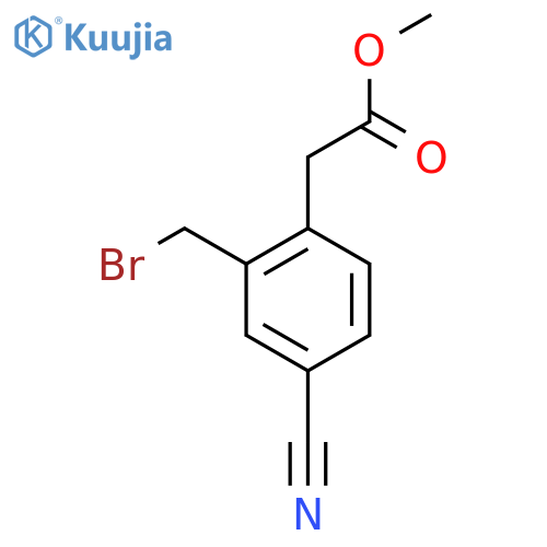 Methyl 2-(bromomethyl)-4-cyanophenylacetate structure