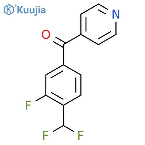 4-(3-Fluoro-4-(difluoromethyl)benzoyl)pyridine structure