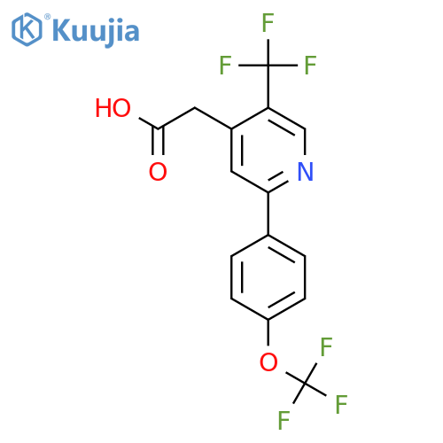2-(4-(Trifluoromethoxy)phenyl)-5-(trifluoromethyl)pyridine-4-acetic acid structure