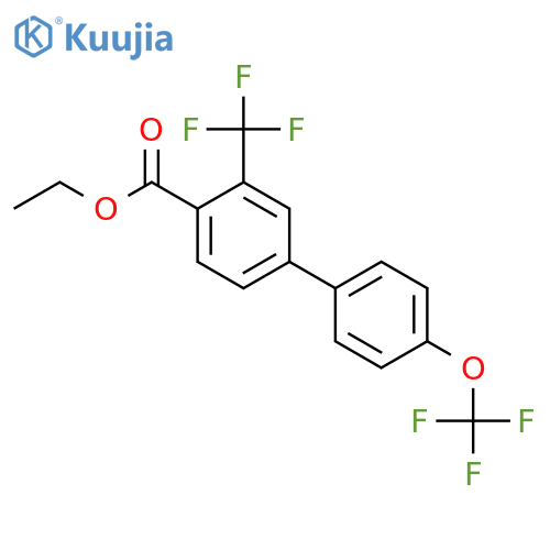 Ethyl 4'-(trifluoromethoxy)-3-(trifluoromethyl)biphenyl-4-carboxylate structure