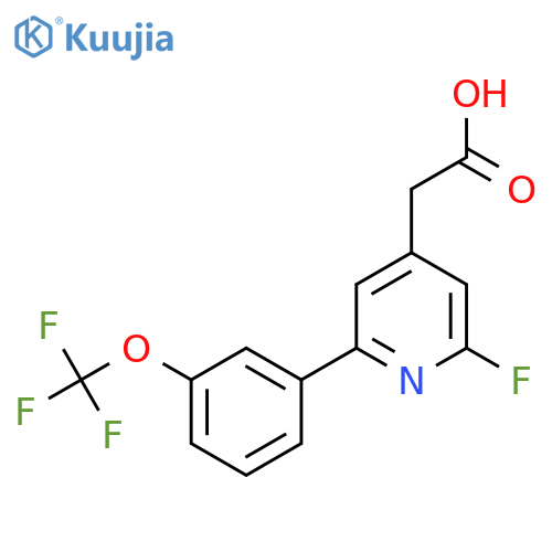 2-Fluoro-6-(3-(trifluoromethoxy)phenyl)pyridine-4-acetic acid structure