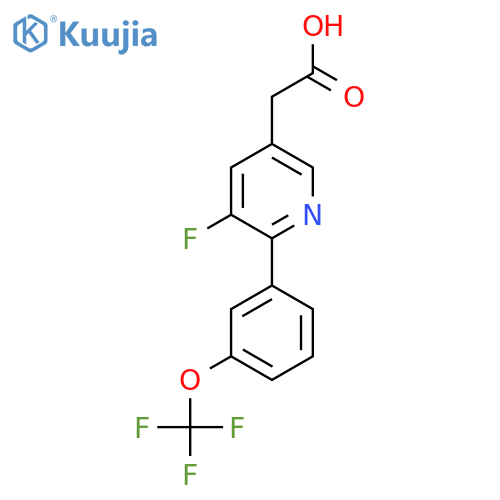 3-Fluoro-2-(3-(trifluoromethoxy)phenyl)pyridine-5-acetic acid structure