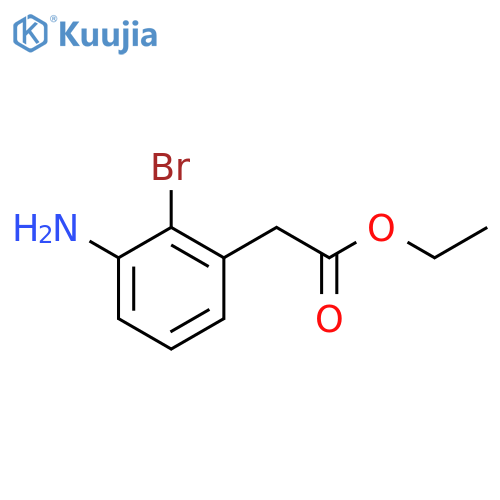 Ethyl 3-amino-2-bromophenylacetate structure