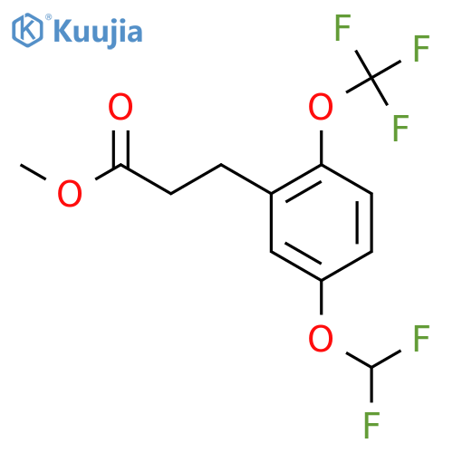 Methyl 3-(5'-(difluoromethoxy)-2'-(trifluoromethoxy)phenyl)propionate structure
