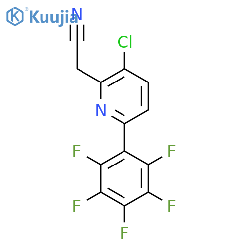3-Chloro-6-(perfluorophenyl)pyridine-2-acetonitrile structure