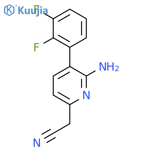 2-Amino-3-(2,3-difluorophenyl)pyridine-6-acetonitrile structure