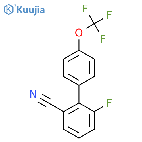 2-Cyano-6-fluoro-4'-(trifluoromethoxy)biphenyl structure