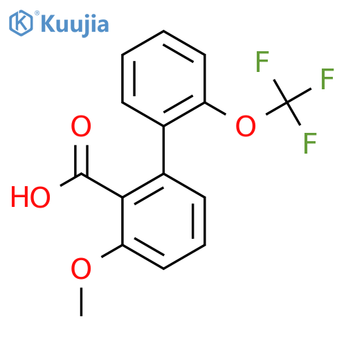 3-Methoxy-2'-(trifluoromethoxy)biphenyl-2-carboxylic acid structure