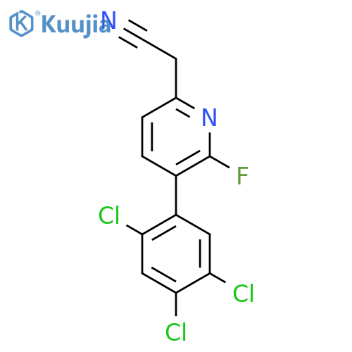 2-Fluoro-3-(2,4,5-trichlorophenyl)pyridine-6-acetonitrile structure