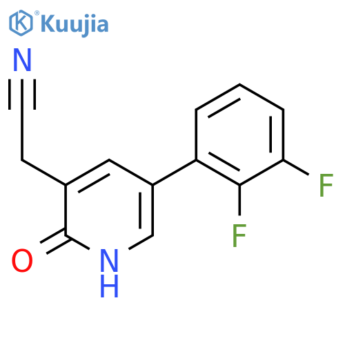 5-(2,3-Difluorophenyl)-2-hydroxypyridine-3-acetonitrile structure