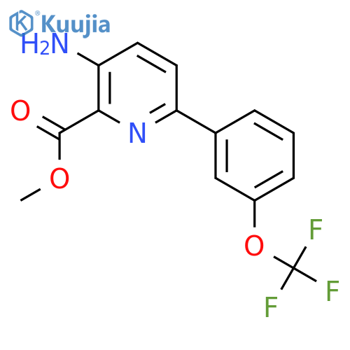 Methyl 3-amino-6-(3-(trifluoromethoxy)phenyl)picolinate structure