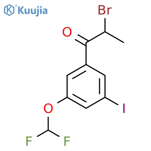 2-Bromo-3'-iodo-5'-(difluoromethoxy)propiophenone structure