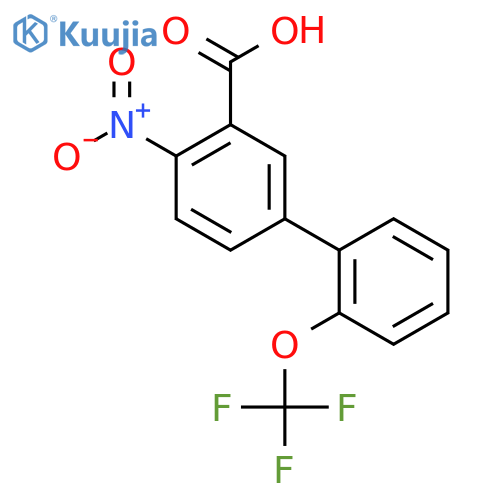 4-Nitro-2'-(trifluoromethoxy)biphenyl-3-carboxylic acid structure