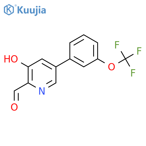 3-Hydroxy-5-(3-(trifluoromethoxy)phenyl)picolinaldehyde structure