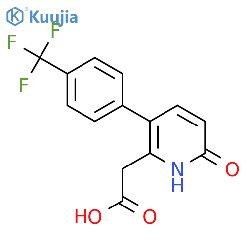 6-Hydroxy-3-(4-(trifluoromethyl)phenyl)pyridine-2-acetic acid structure