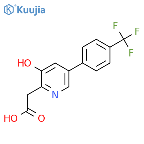 3-Hydroxy-5-(4-(trifluoromethyl)phenyl)pyridine-2-acetic acid structure