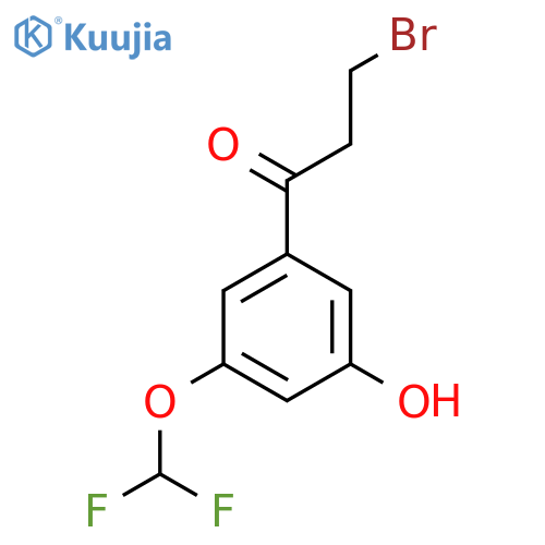 3-Bromo-3'-(difluoromethoxy)-5'-hydroxypropiophenone structure