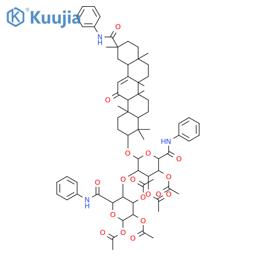 a-D-Glucopyranosiduronamide, (3b,20b)-11,29-dioxo-29-(phenylamino)olean-12-en-3-ylN-phenyl-2-O-(2,3,4-tri-O-acetyl-N-phenyl-b-D-glucopyranuronamidosyl)-, 3,4-diacetate (9CI) structure