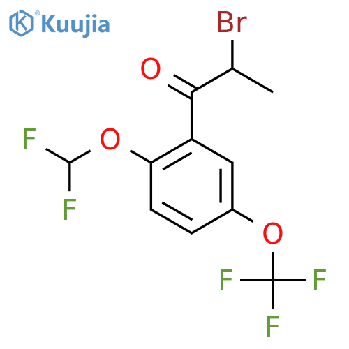 2-Bromo-2'-(difluoromethoxy)-5'-(trifluoromethoxy)propiophenone structure
