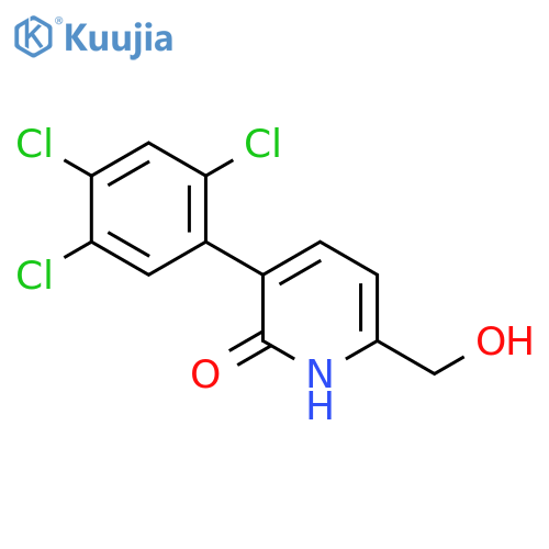 2-Hydroxy-3-(2,4,5-trichlorophenyl)pyridine-6-methanol structure