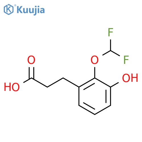 3-(2'-(Difluoromethoxy)-3'-hydroxyphenyl)propionic acid structure