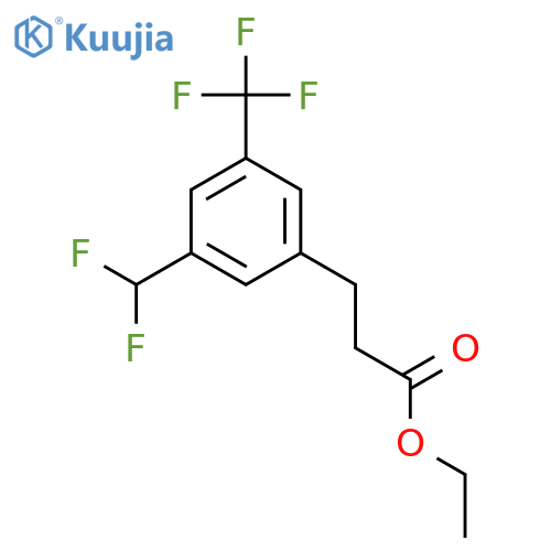 Ethyl 3-(3'-(difluoromethyl)-5'-(trifluoromethyl)phenyl)propionate structure