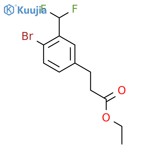 Ethyl 3-(4'-bromo-3'-(difluoromethyl)phenyl)propionate structure