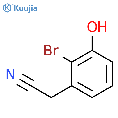 2-(2-bromo-3-hydroxyphenyl)acetonitrile structure