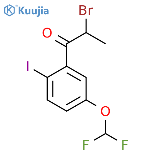 2-Bromo-2'-iodo-5'-(difluoromethoxy)propiophenone structure