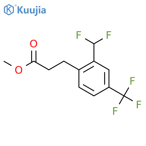 Methyl 3-(2'-(difluoromethyl)-4'-(trifluoromethyl)phenyl)propionate structure