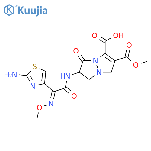 1H,5H-Pyrazolo[1,2-a]pyrazole-2,3-dicarboxylicacid,6-[[2-(2-amino-4-thiazolyl)-2-(methoxyimino)acetyl]amino]-6,7-dihydro-5-oxo-,2-methyl ester structure