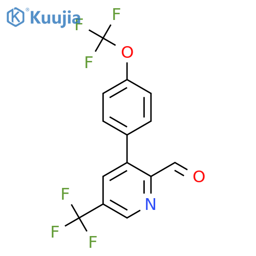 3-(4-(Trifluoromethoxy)phenyl)-5-(trifluoromethyl)picolinaldehyde structure