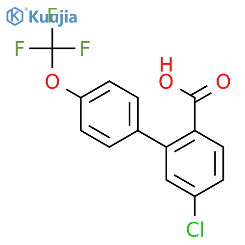 5-Chloro-4'-(trifluoromethoxy)[1,1'-biphenyl]-2-carboxylic acid structure