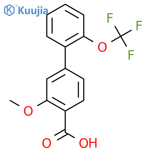3-Methoxy-2'-(trifluoromethoxy)biphenyl-4-carboxylic acid structure