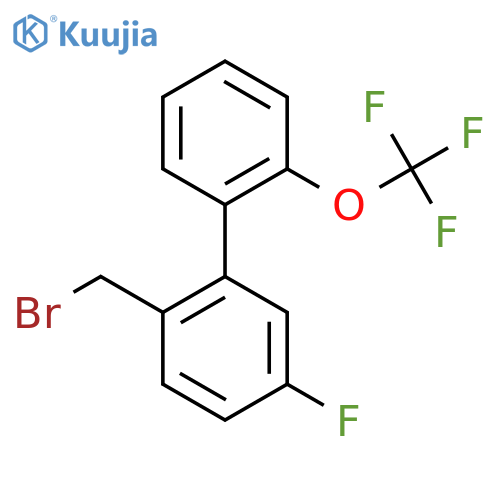 2-Bromomethyl-5-fluoro-2'-(trifluoromethoxy)biphenyl structure