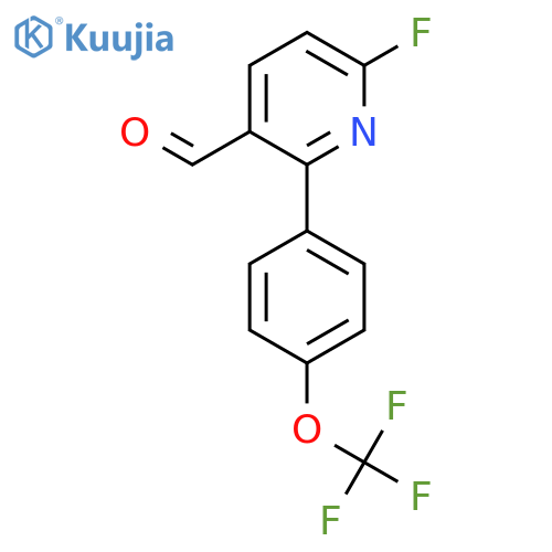 6-Fluoro-2-(4-(trifluoromethoxy)phenyl)nicotinaldehyde structure