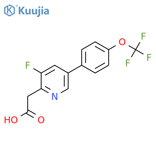 3-Fluoro-5-(4-(trifluoromethoxy)phenyl)pyridine-2-acetic acid structure