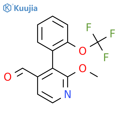 2-Methoxy-3-(2-(trifluoromethoxy)phenyl)isonicotinaldehyde structure