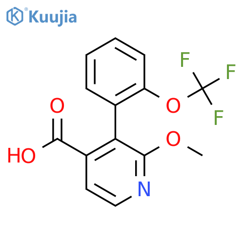 2-Methoxy-3-(2-(trifluoromethoxy)phenyl)isonicotinic acid structure