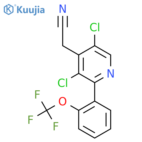 3,5-Dichloro-2-(2-(trifluoromethoxy)phenyl)pyridine-4-acetonitrile structure