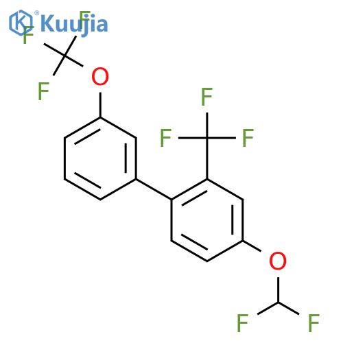 4-(Difluoromethoxy)-3'-(trifluoromethoxy)-2-(trifluoromethyl)biphenyl structure