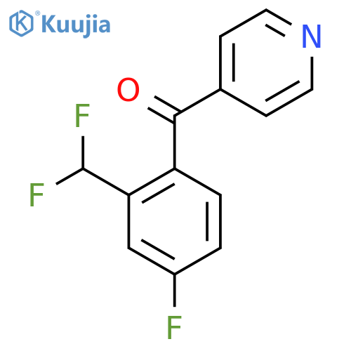 4-(4-Fluoro-2-(difluoromethyl)benzoyl)pyridine structure