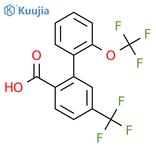 2'-(Trifluoromethoxy)-5-(trifluoromethyl)biphenyl-2-carboxylic acid structure
