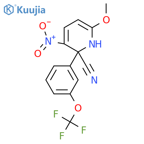 6-Methoxy-2-Cyano-3-nitro-2-(3-(trifluoromethoxy)phenyl)pyridine structure